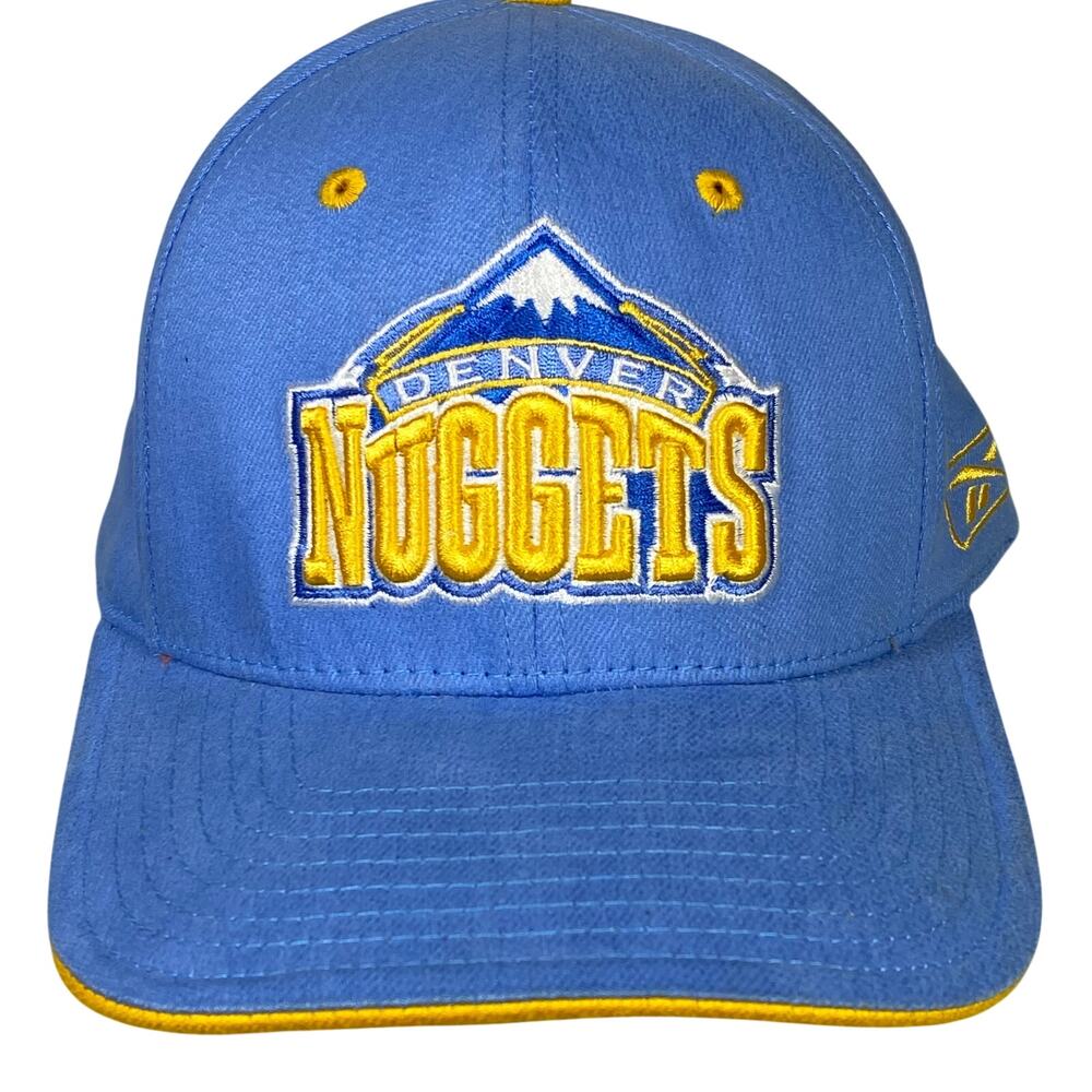 Vintage Reebok NBA Denver Nuggets Hat Cap One Size Stretch Embroidered Team Logo
